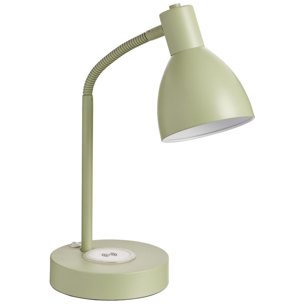 Wilko Sage Desk Lamp with a Charging Plate and USB Charger Image 2