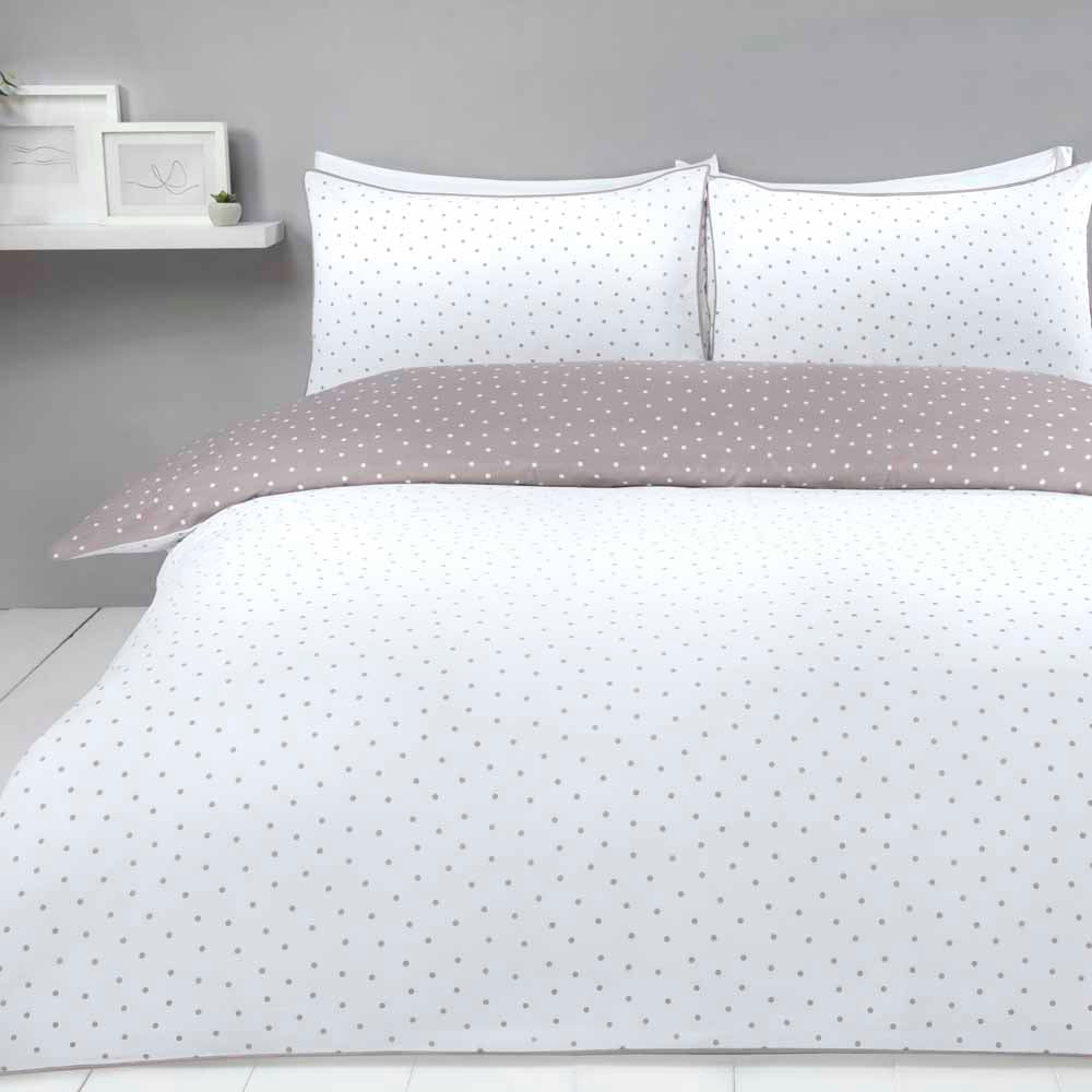 Sleepdown Dotted Duvet Set Mink Single Image 1