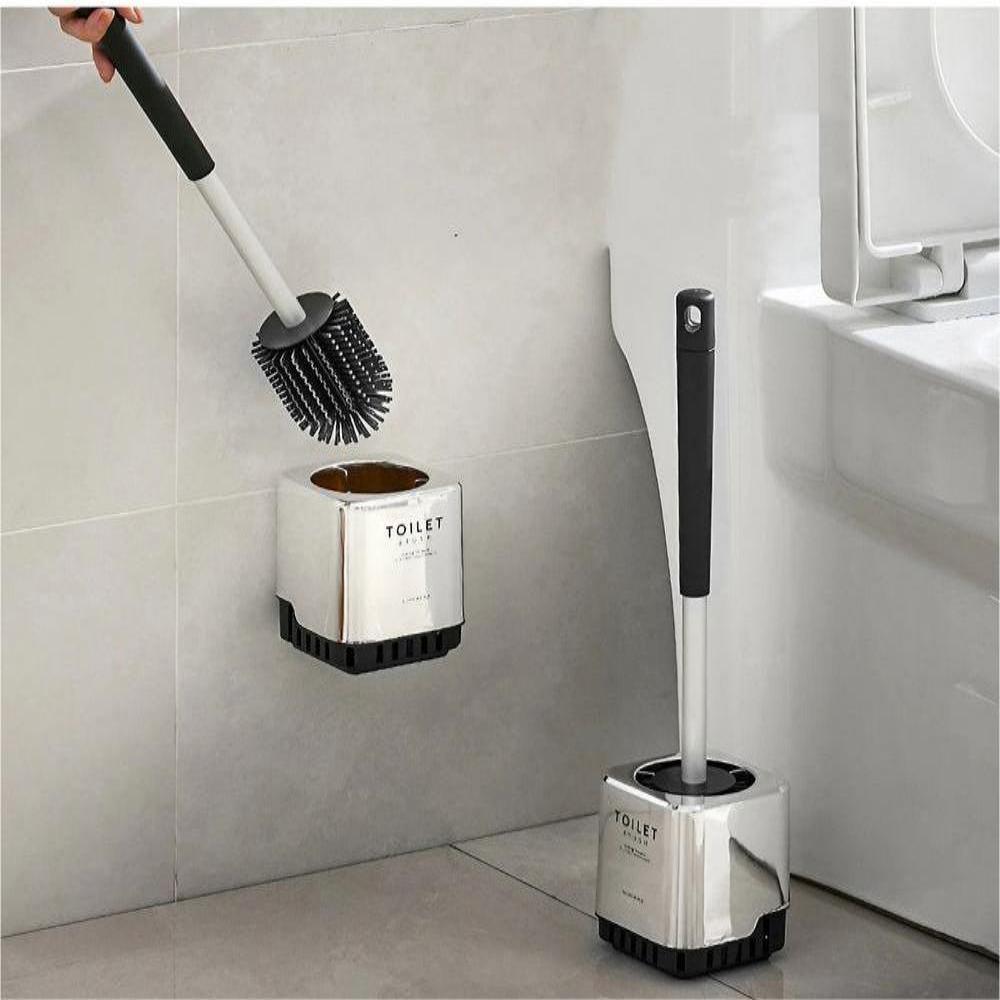 Living and Home Black Mountable Silicone Toilet Brush Image 6