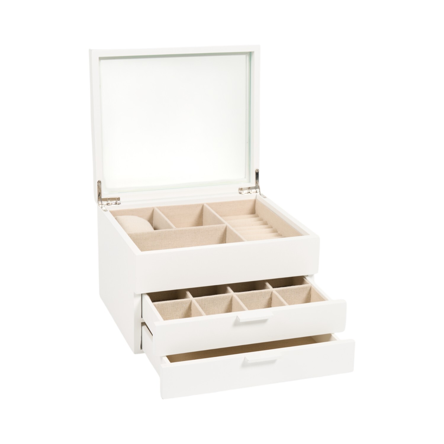 Large Jewellery Box White Image 3