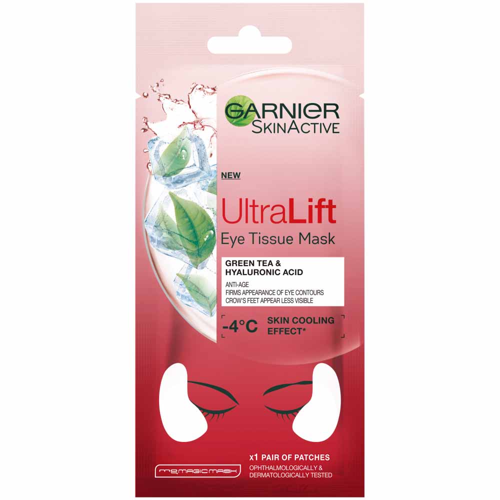Garnier Ultralift Green Tea Anti-Aging Eye Tissue Mask Image 1