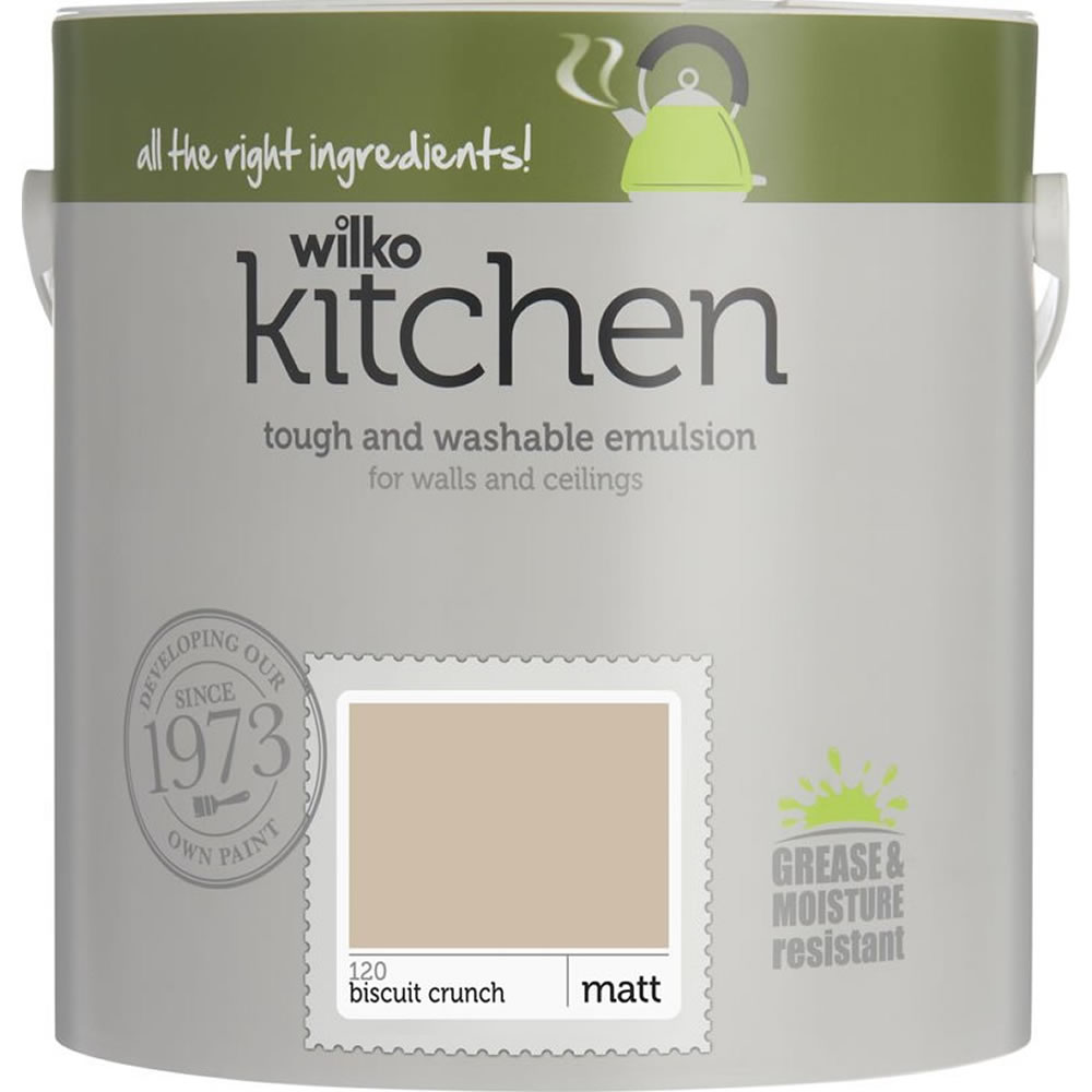 Wilko Biscuit Crunch Matt Emulsion Paint 2.5L Wilko