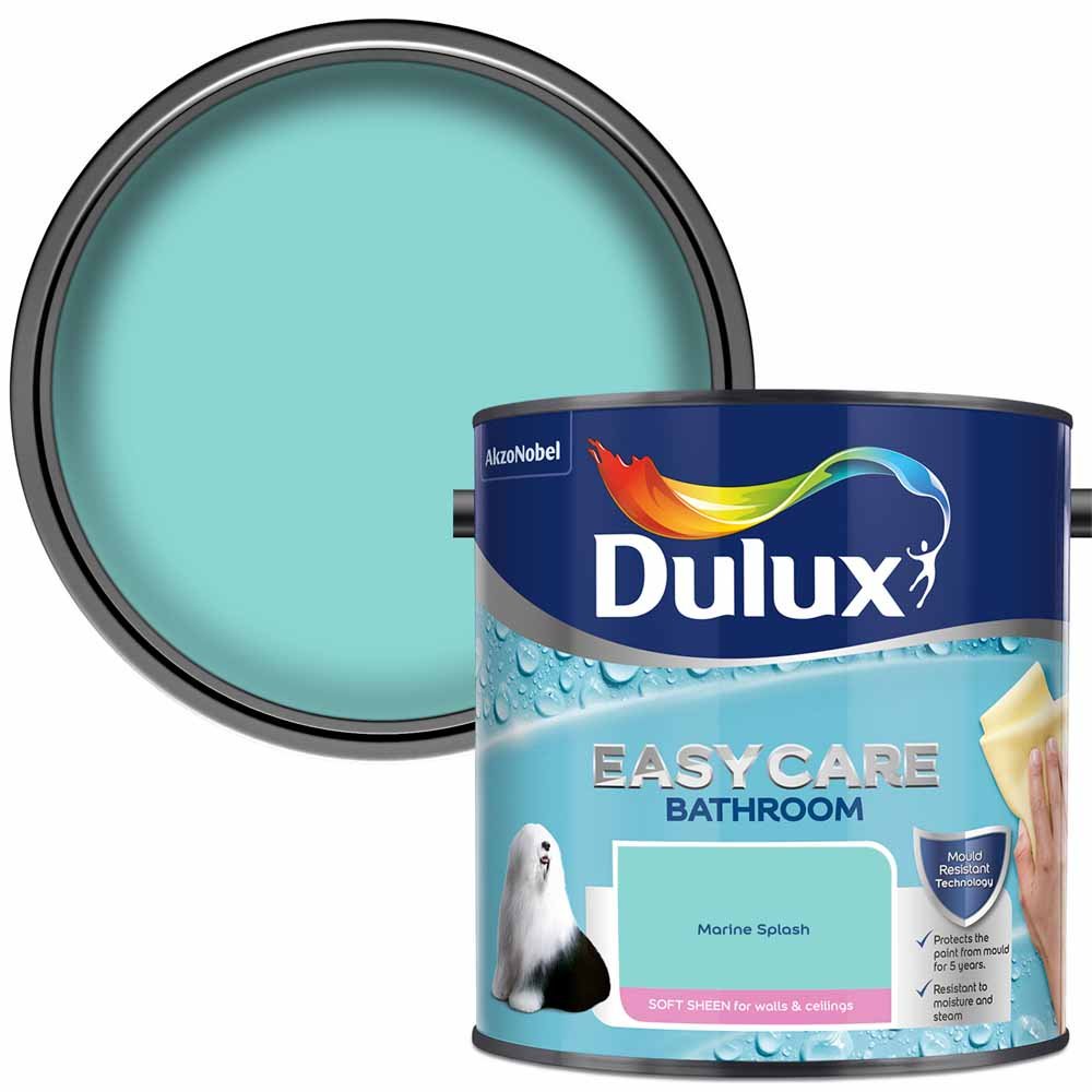 Dulux Easycare Bathroom Marine Splash Soft Sheen Emulsion Paint 2.5L Image 1