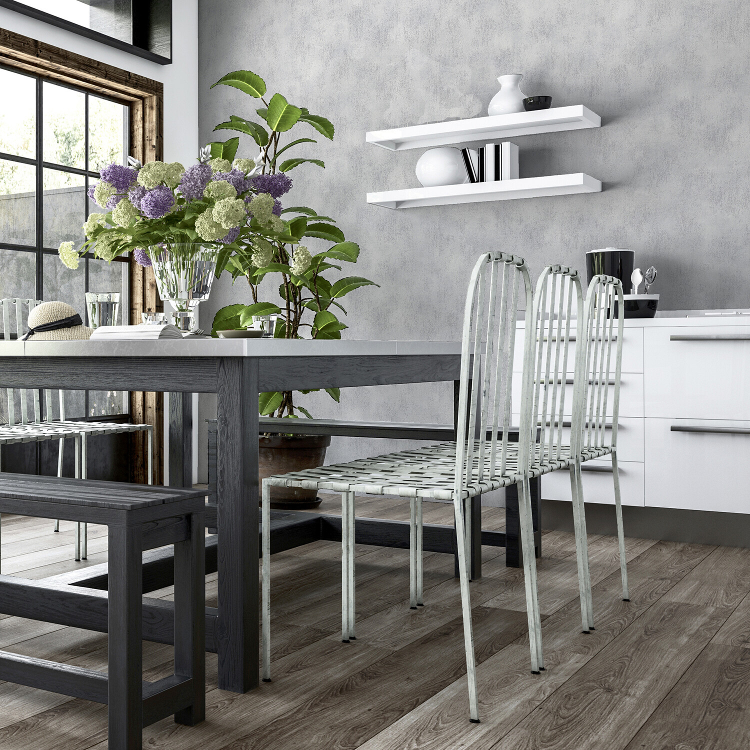 Brushed Textured Wallpaper - Grey Image 2