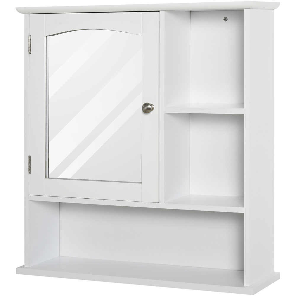 Kleankin Single Door Small Mirror Bathroom Cabinet Image 2