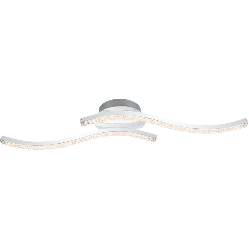 Cosylyte Kenworth 2 Light Chrome Wavy Beaded LED Ceiling Light Image 3