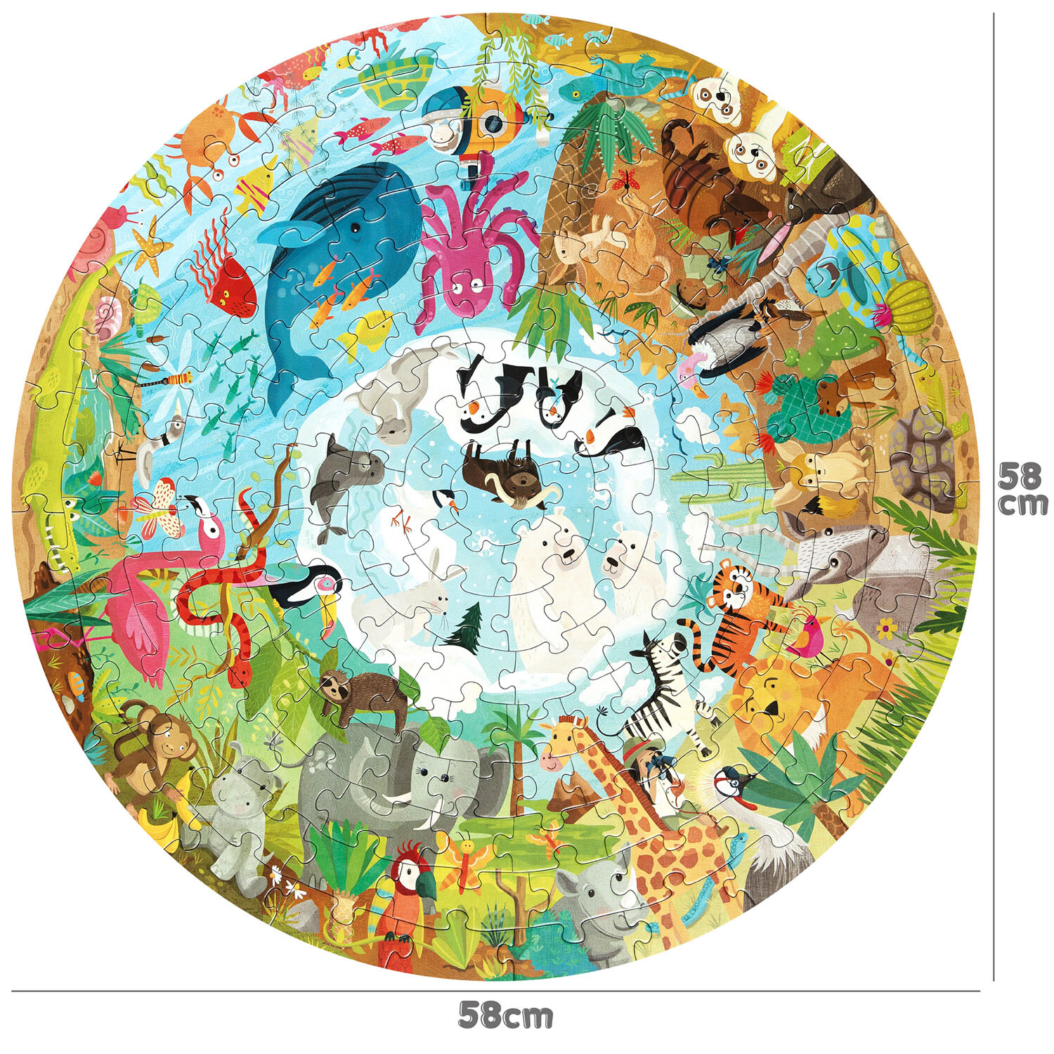 150 Piece Boppi Animals World Jigsaw Puzzle Map - Multicolour Image 3