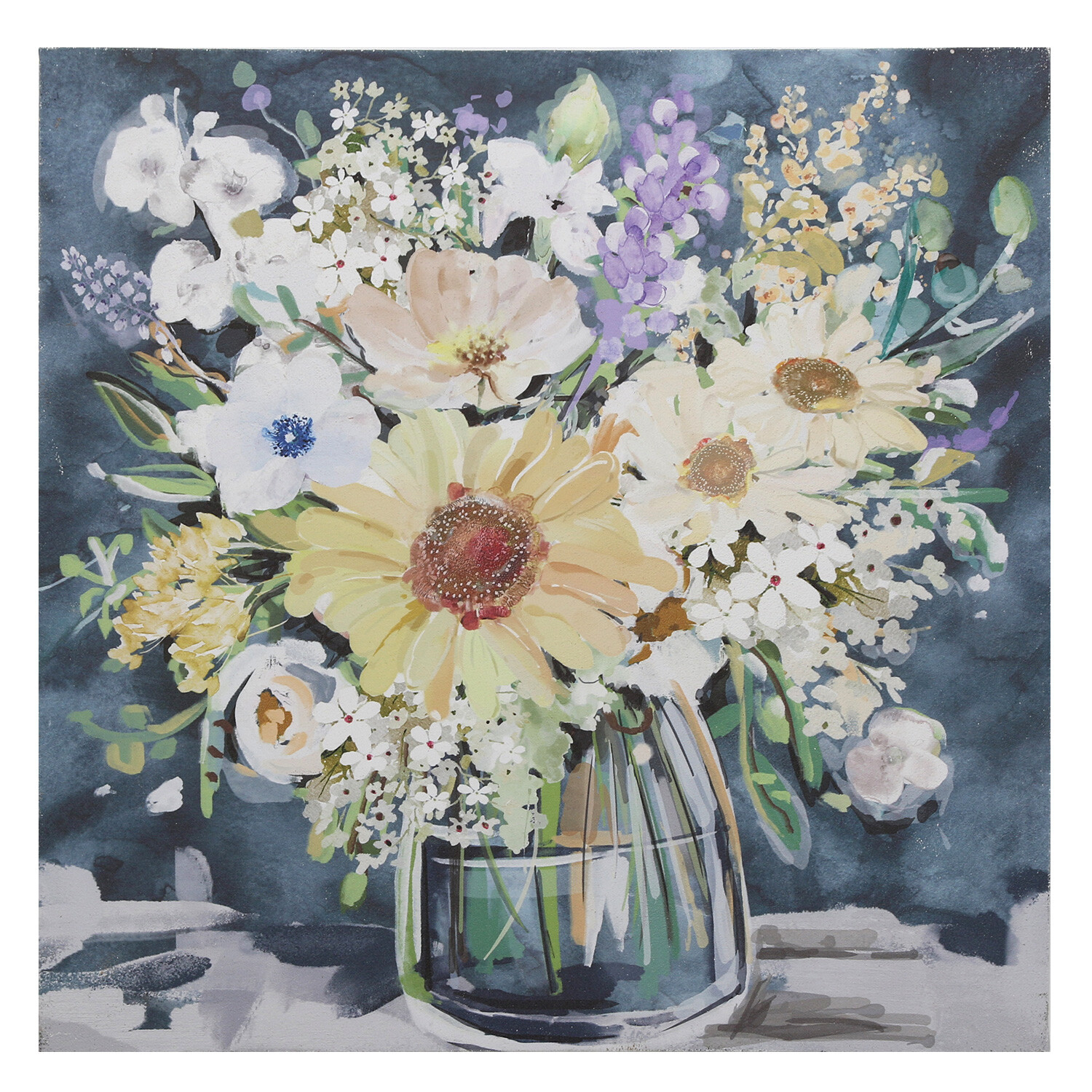 Floral Bouquet Textured Canvas Image