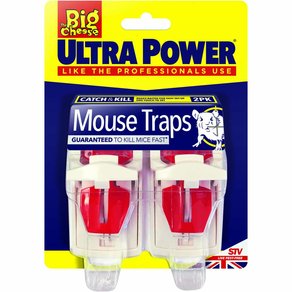 The Big Cheese Ultra Power Ready to Use Baited Mouse Traps 2 Pack Image 1
