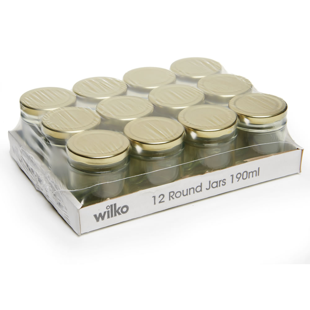 Wilko 12 pack 190ml Twist Top Jar Image 1