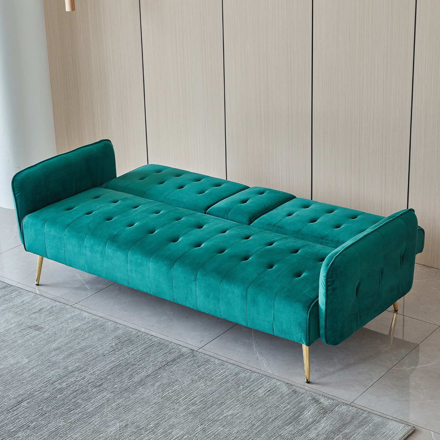 Emerald 3 Seater Green Sofa Bed Image 4