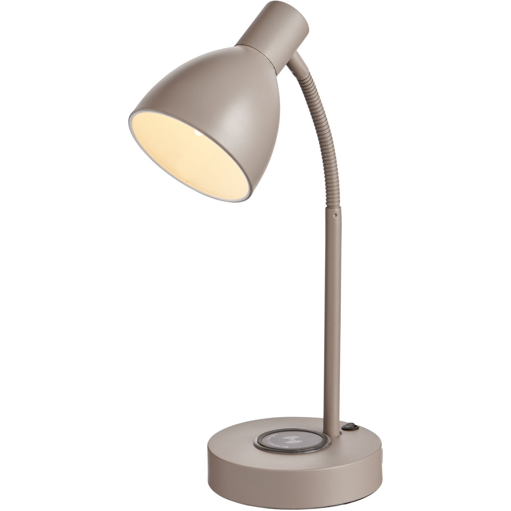 Wilko Dark Grey Desk Lamp with a Charging Plate and USB Charger Image 3