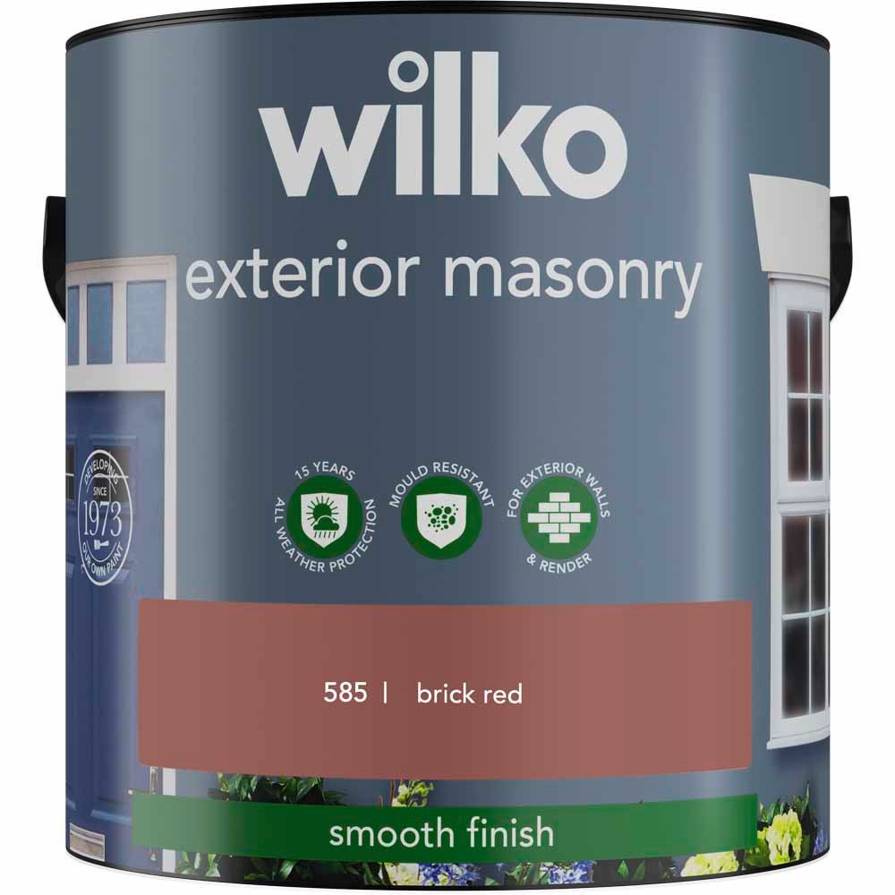 Wilko Brick Red Smooth Masonry Paint 2.5L Image 2