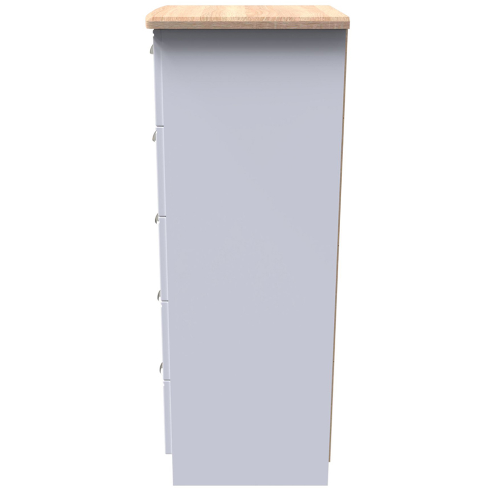 Crowndale Victoria 5 Drawer White Ash and Oak Chest of Drawers Image 3