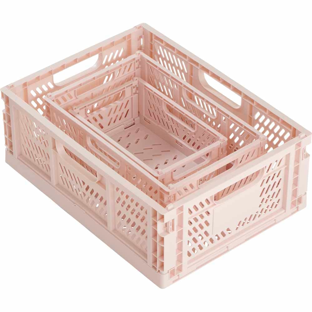 Wilko Pink Large Folding Crate Image 3