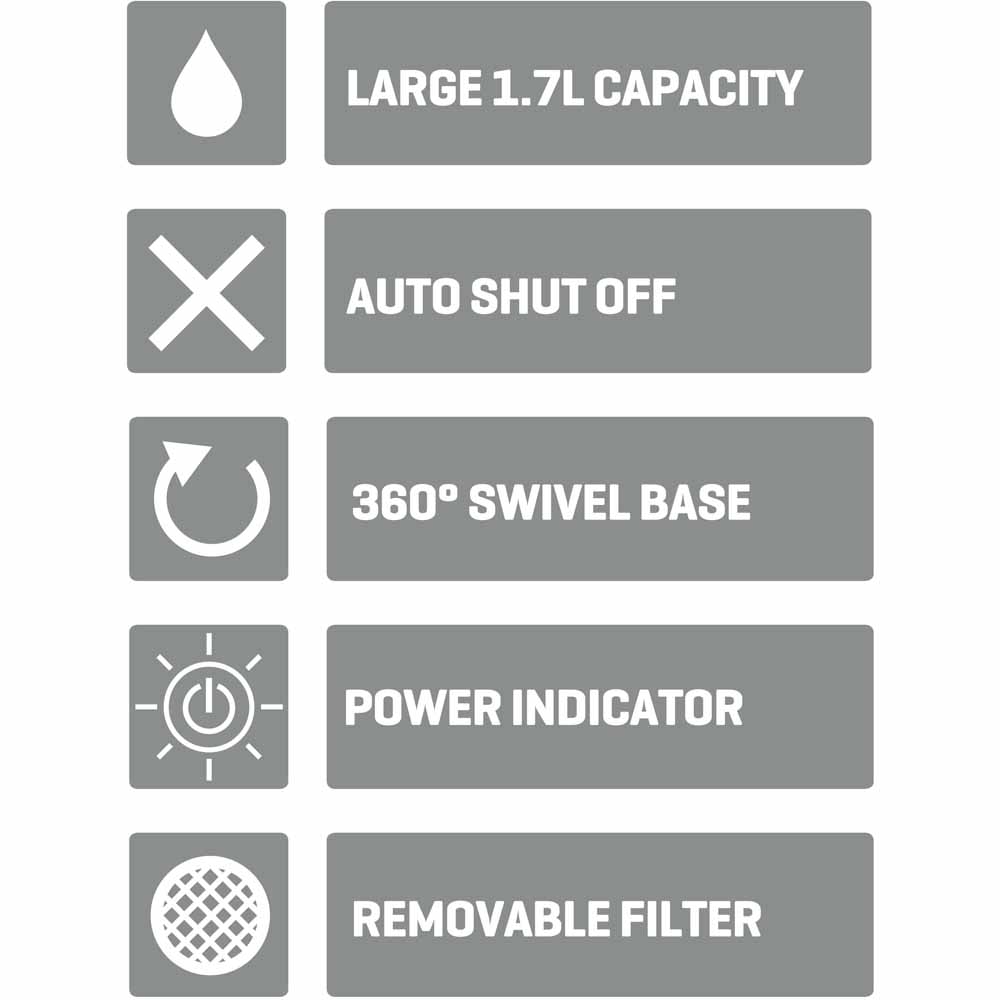 Daewoo Grey 1.7L Argyle Kettle 3KW Image 6