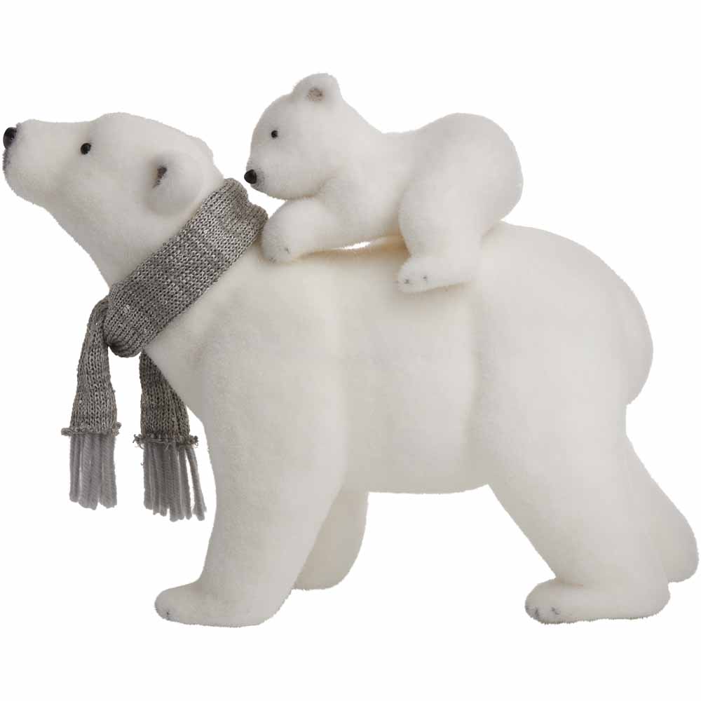 Wilko Glitters Styrofoam Polar Bear Decoration Image 1