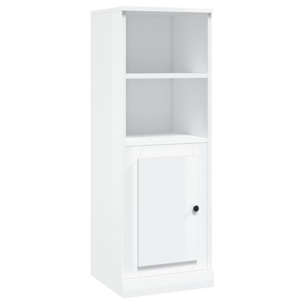 vidaXL Single Door 2 Shelf High Gloss White Highboard Image 2