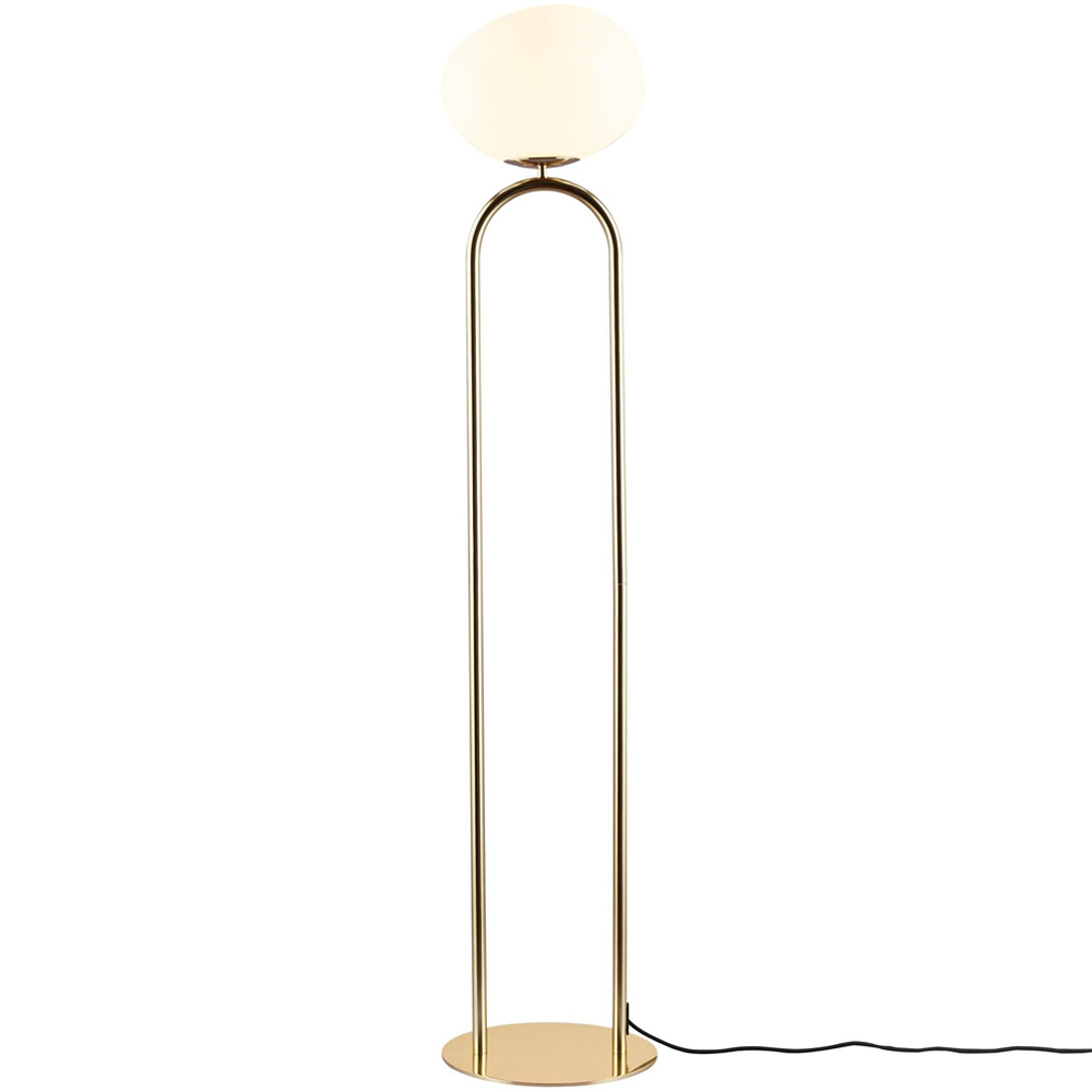 Nordlux Shapes Brass Opal Glass Shade Floor Lamp Image 1