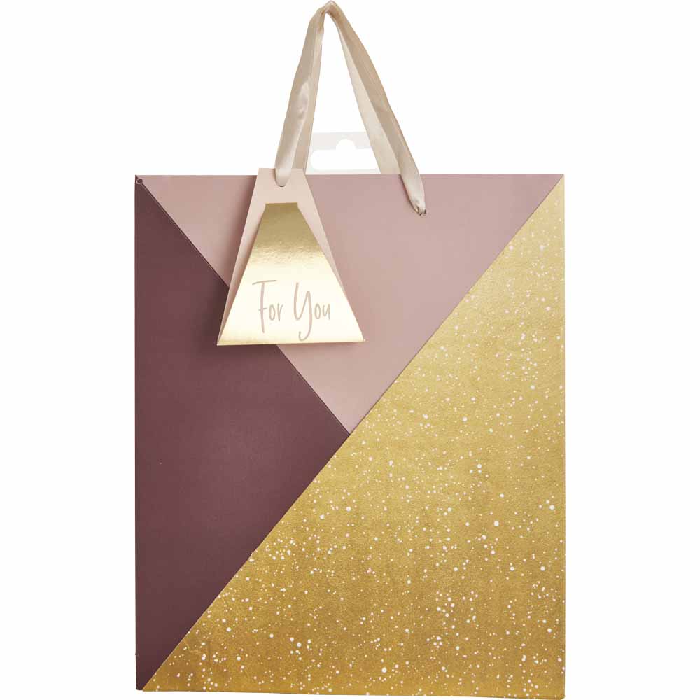 Wilko Luxe Sparkle Christmas Gift Bag Medium Image 1
