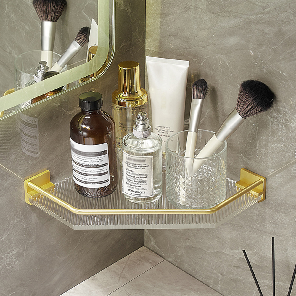 Bathroom corner shelf discount with mirror