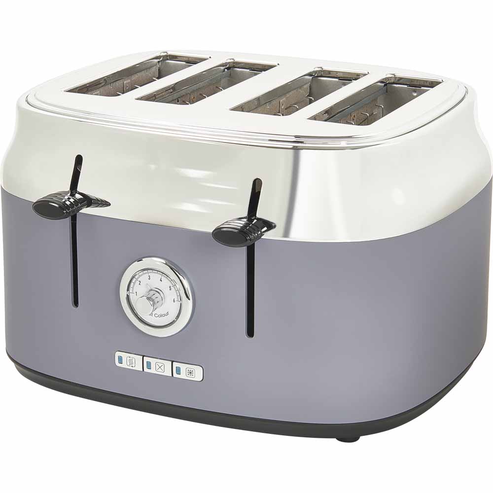 Wilko Grey 4 Slices Toaster Image 1