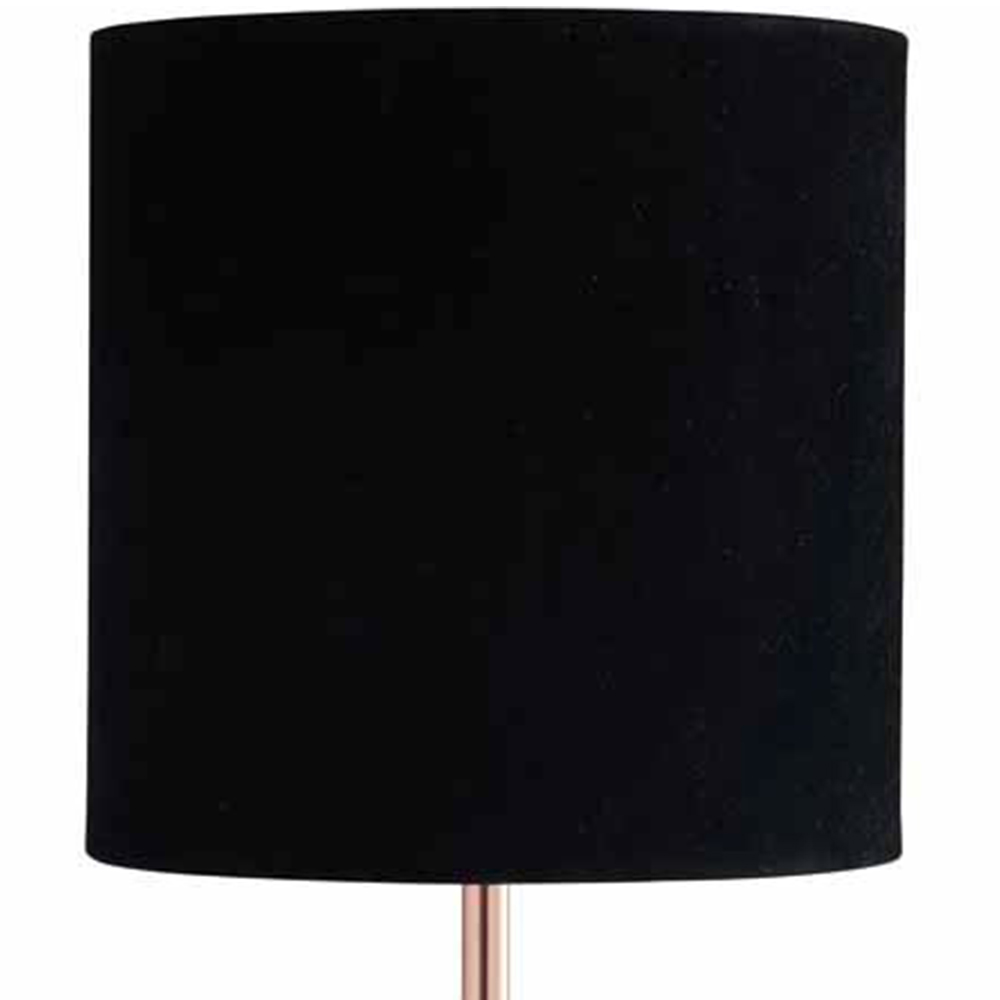 Wilko Black Copper Velvet Table Lamp Image 3