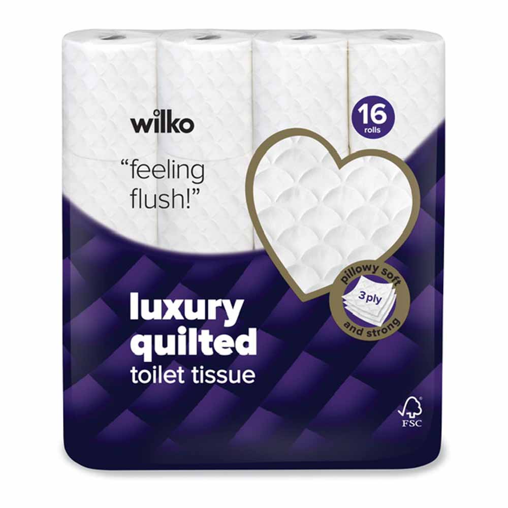 Wilko Quilted Toilet Tissue 16 Rolls 3 Ply Image