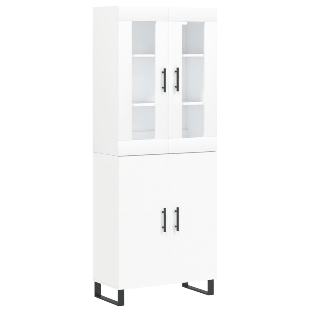 vidaXL 4 Door White Highboard Image 2
