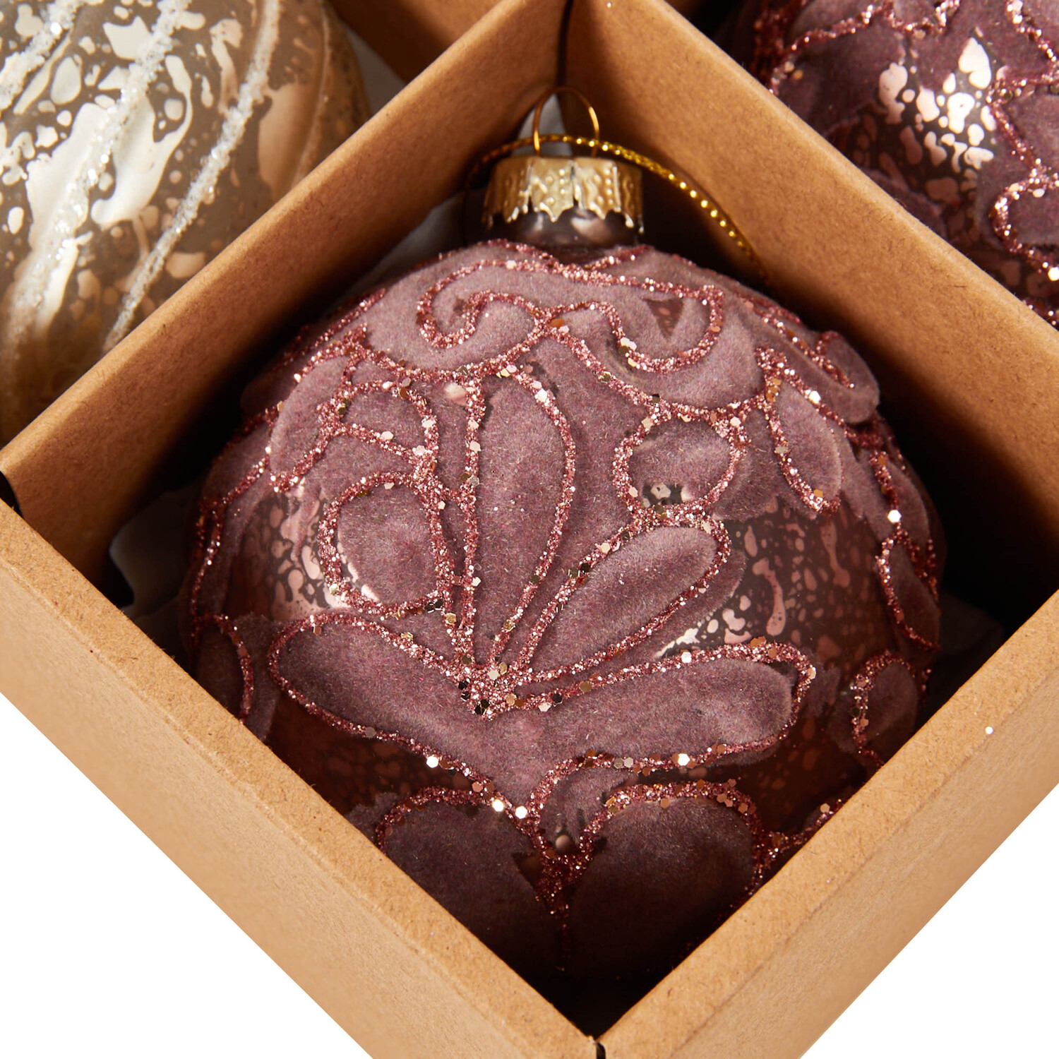 Set of 6 Glass Antique Ballroom Baubles Image 3