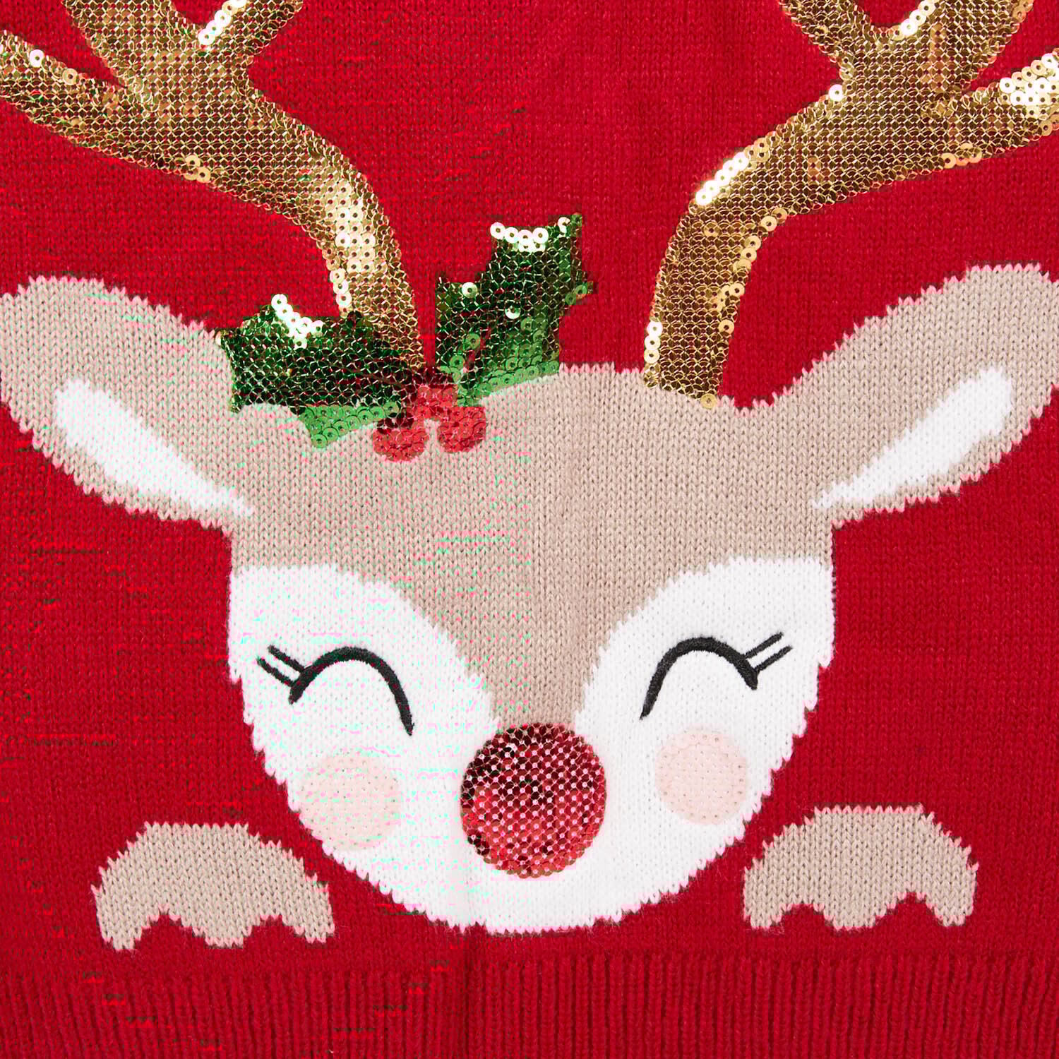 Kids Festive Reindeer Jumper - Red / 6 to 8 years Image 3