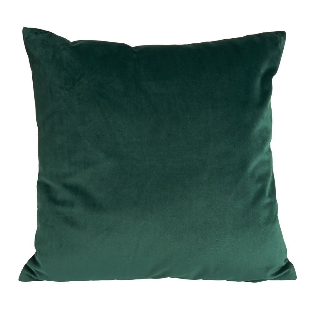 Wilko Emerald Quilted Velvet Cushion 43 x 43cm Image 2
