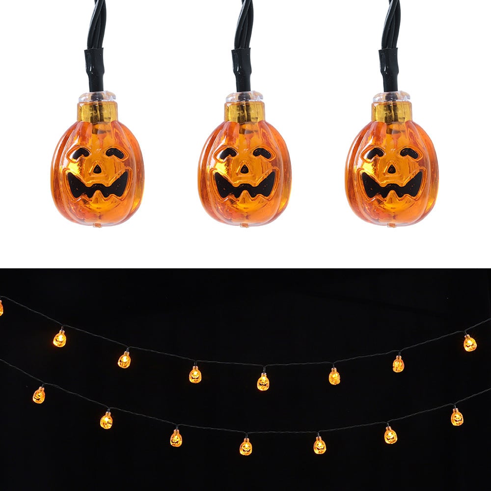 Living and Home Halloween Orange Sphere Pumpkin LED String Lights 5m Image 6