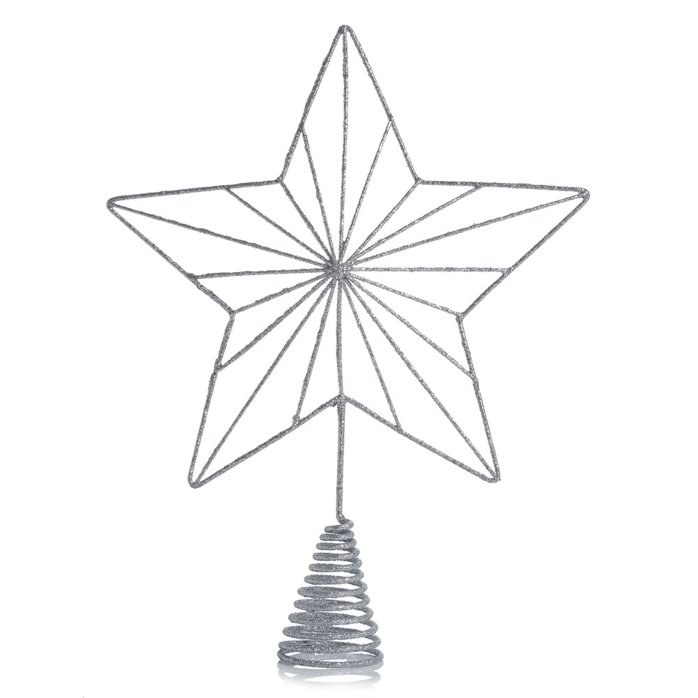 Wilko Magical Silver Star Christmas Tree Topper Image 1