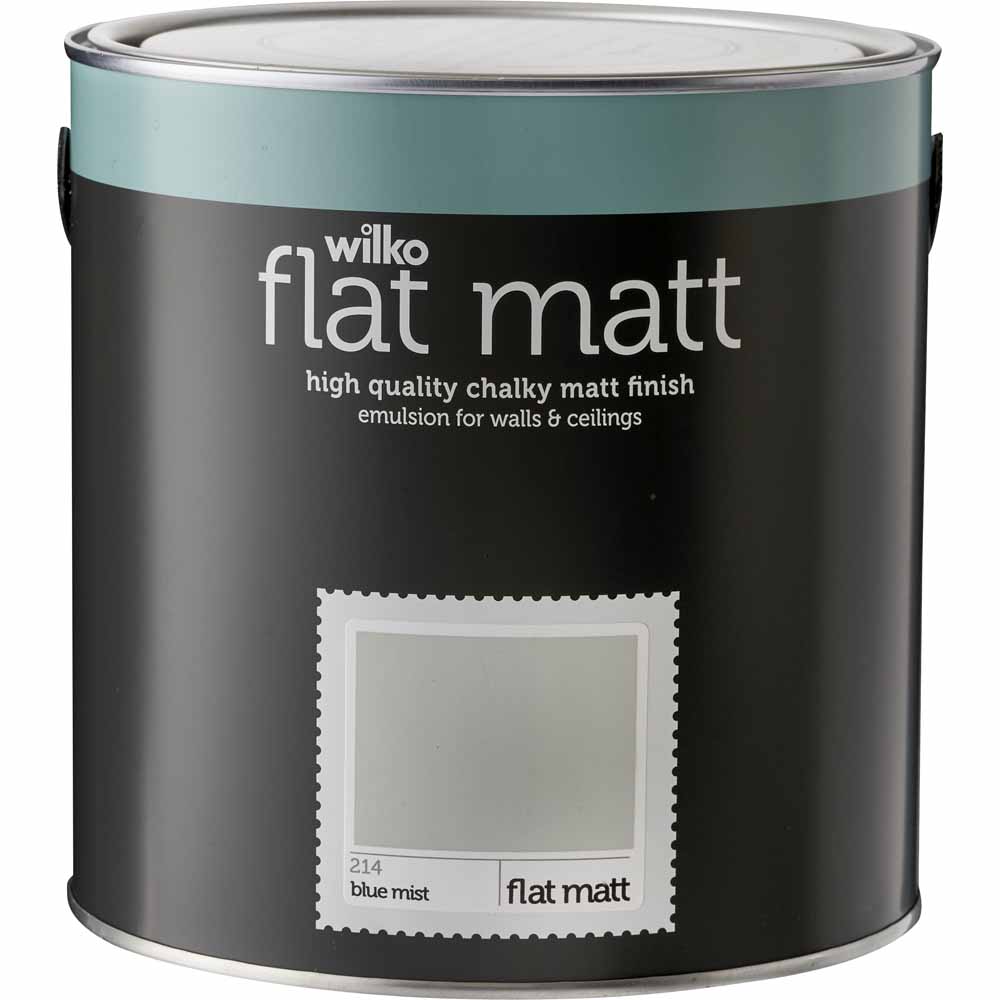Wilko Flat Matt Emulsion Blue Mist 2.5L Image