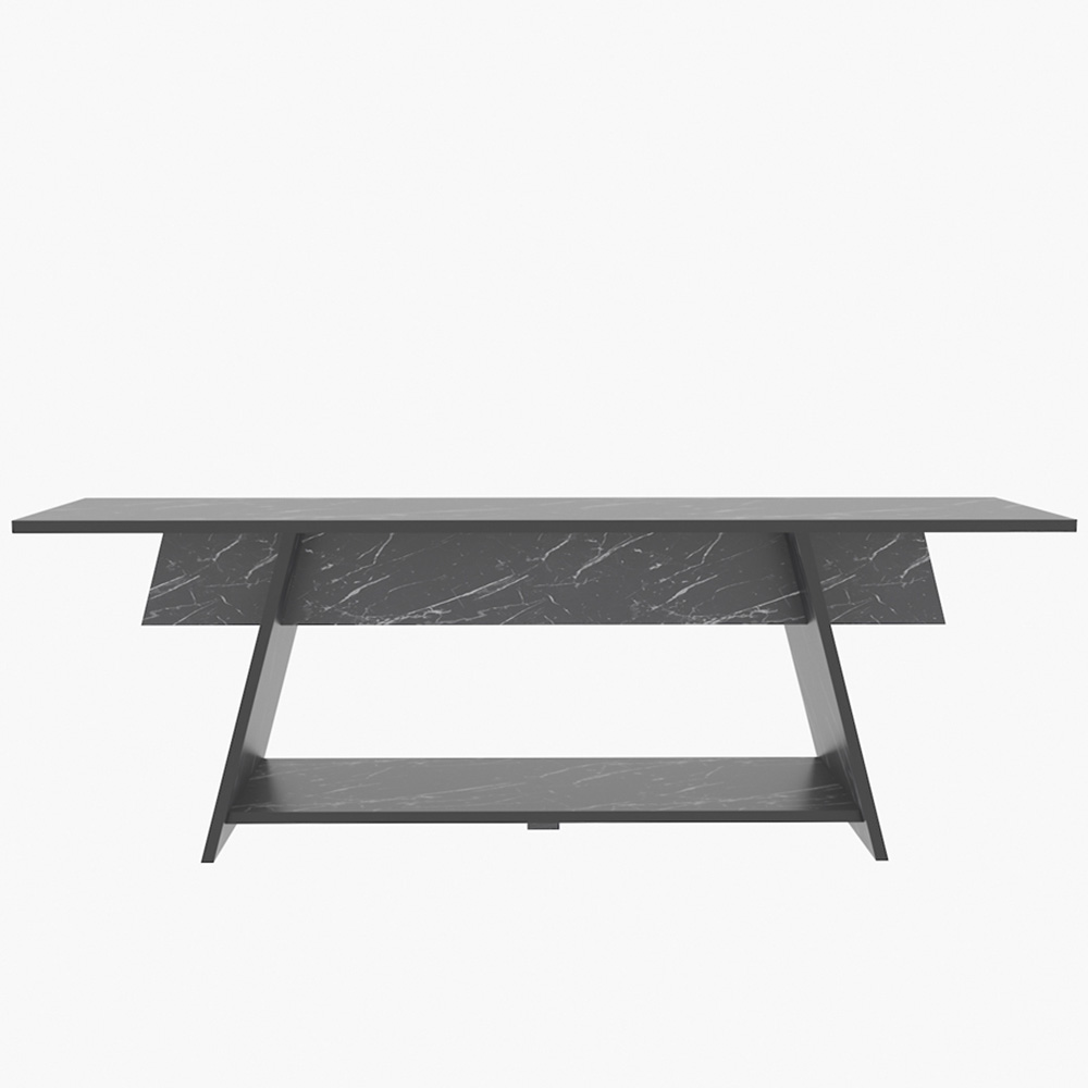 Decorotika Lanca Single Shelf Black Marble Effect TV Unit Image 6
