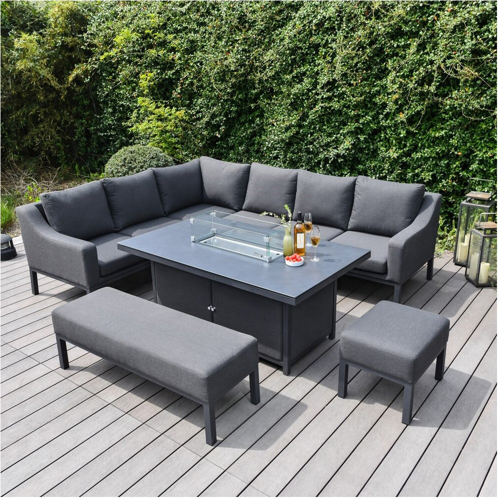 Malay Deluxe Ibiza 9 Seater Modular Dining Set Grey Image 3