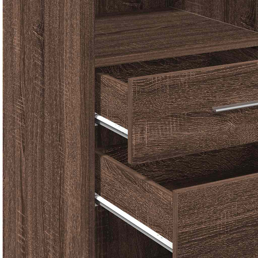 vidaXL 2 Drawer 3 Shelf Brown Oak Highboard Image 7