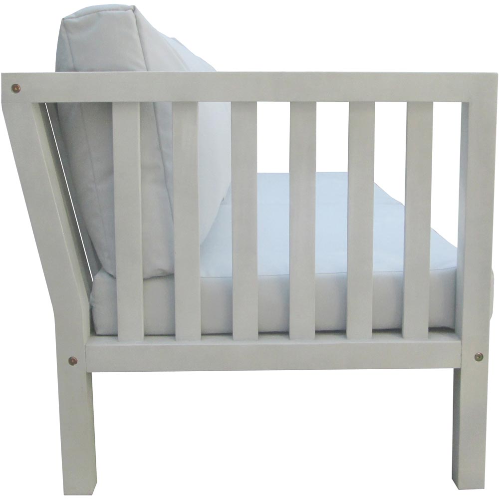 Charles Bentley Washed White Wooden Corner Lounge Set Image 8