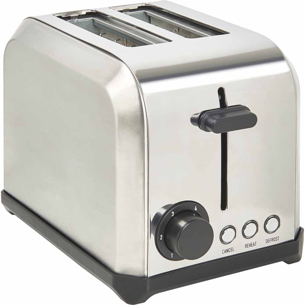 Wilko Stainless Steel 2 Slices Toaster Image 1