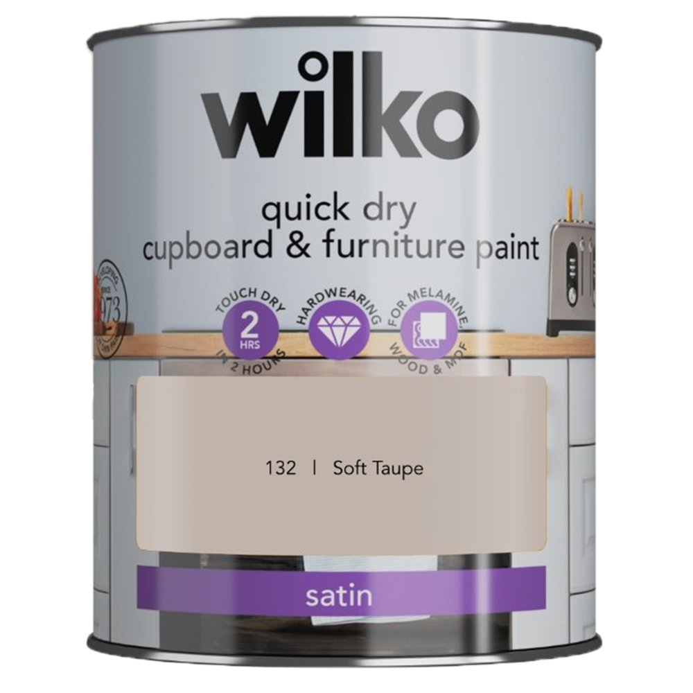 Wilko Quick Dry Soft Taupe Furniture Paint 750ml Image 2