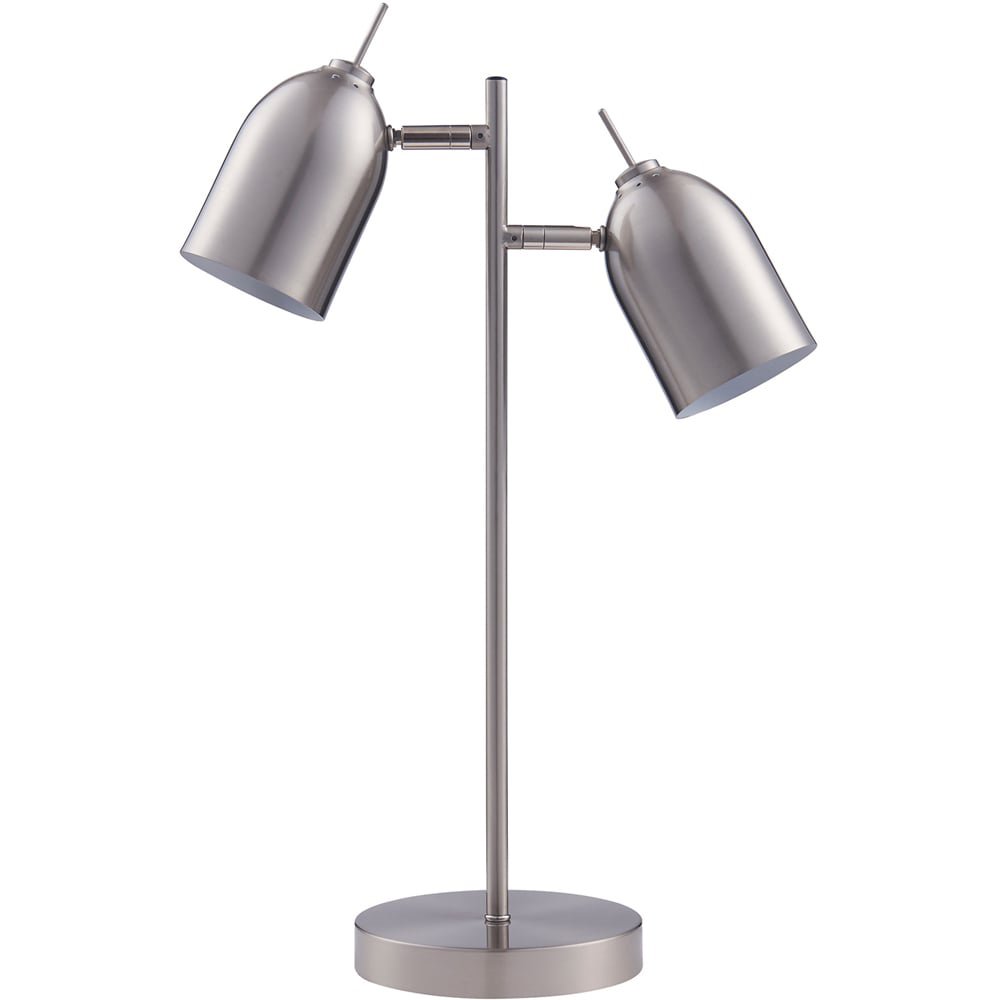 Teamson Home Mason Brushed Nickel Finish 2 Light Table Lamp Image 1