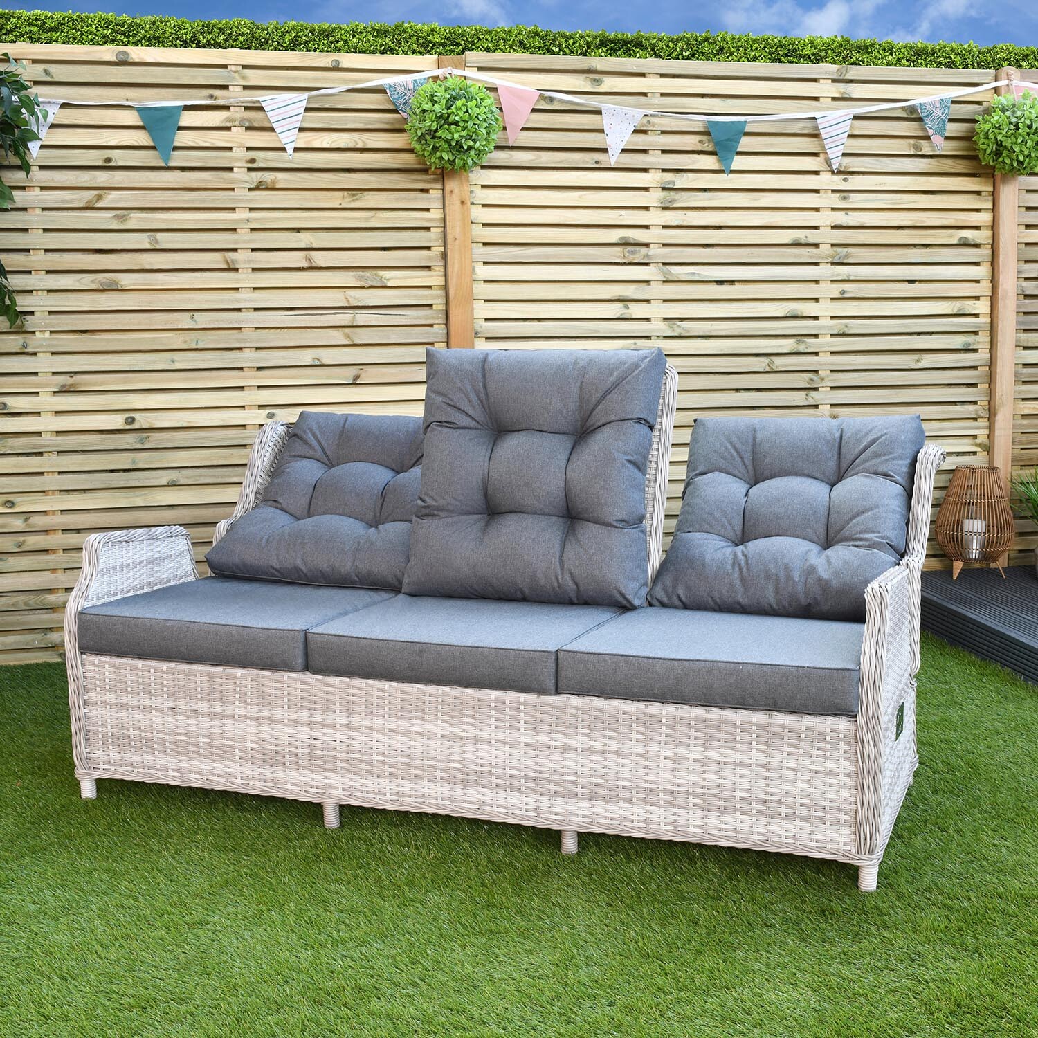 Cambridge 7 Seater Reclining Patio Sofa Lounge Set Image 9