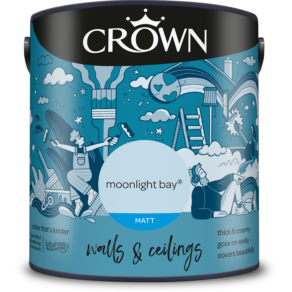Crown Matt Breatheasy Moonlight Bay Emulsion Paint 2.5L Image 2