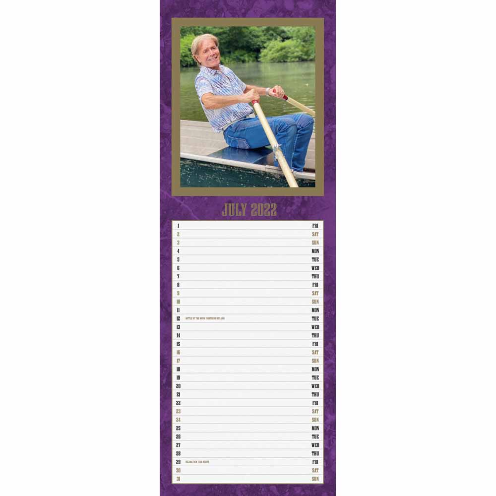 Cliff Richard 2022 Slim Calendar Image 2