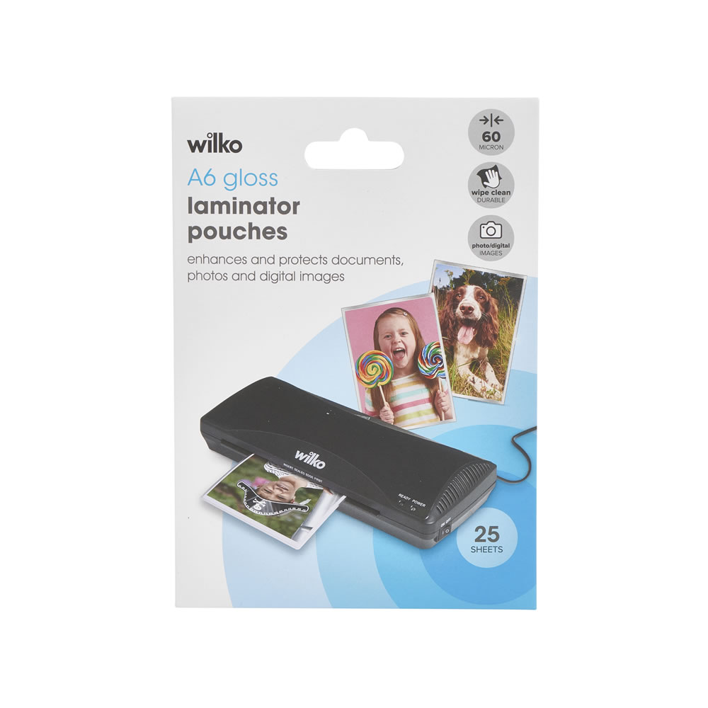 Wilko A6 Laminator Pouches 25 pack Image
