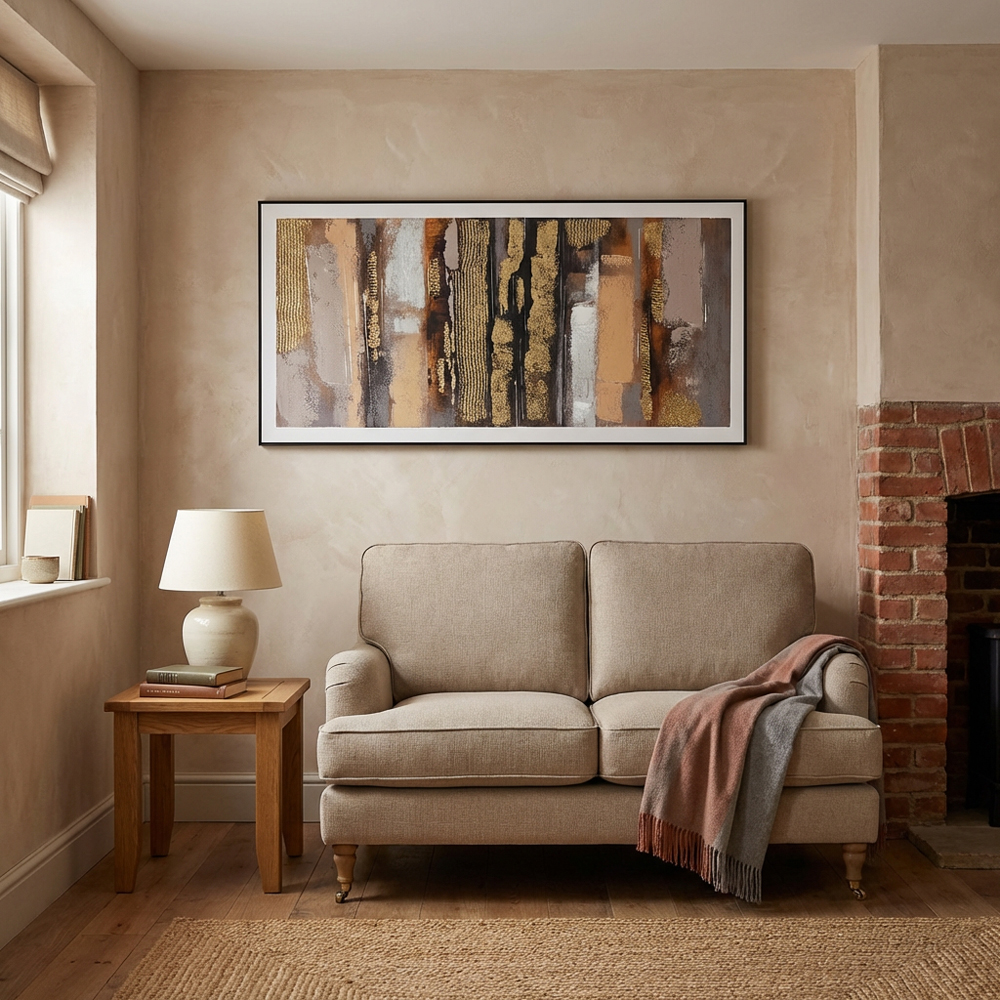 Bronze Effect Abstract Canvas - Multicolour Image 5