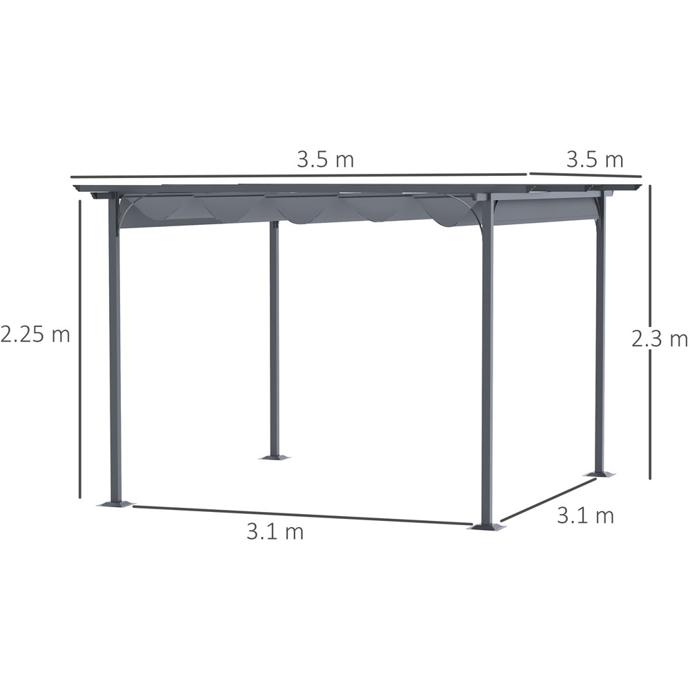 Outsunny 3.5 x 3.5m Grey Metal Pergola Image 5