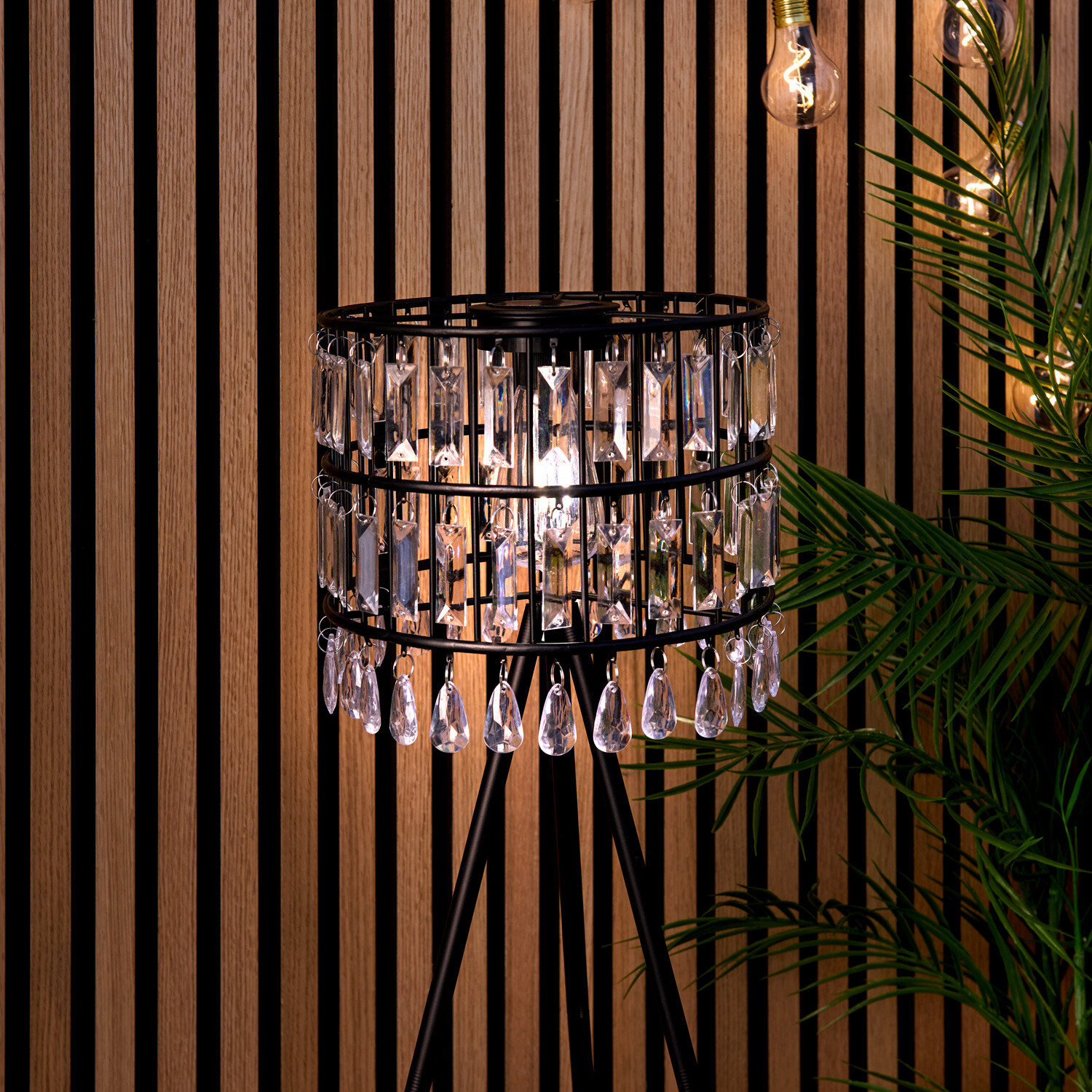 Solar Crystal Standing Lamp Black Image 7