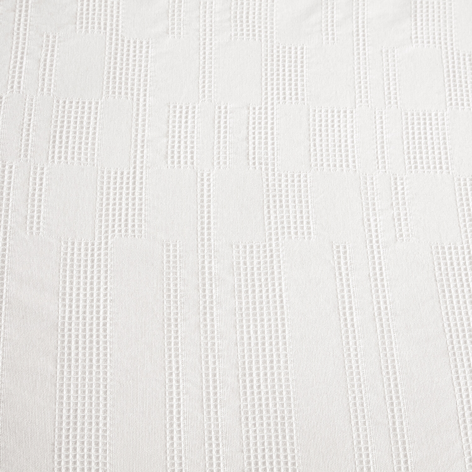 Waffle Block Duvet Set White King Image 2